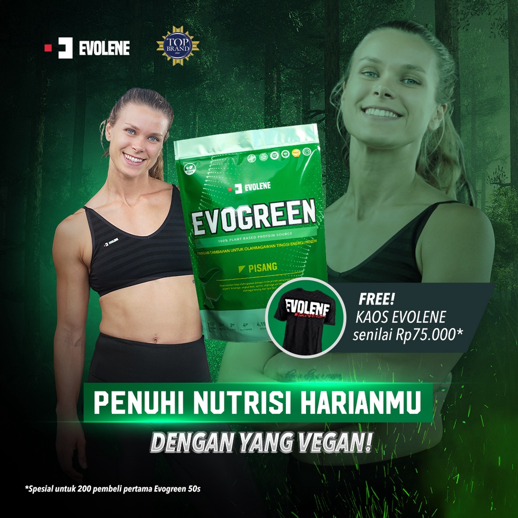 EVOGREEN 50 Sachet Evolene Plant Based Protein Vegan Friendly Rasa Pisang BPOM HALAL EVO GREEN EVOGREN EVOLINE EVOLEN EVOLINE EVOLEN