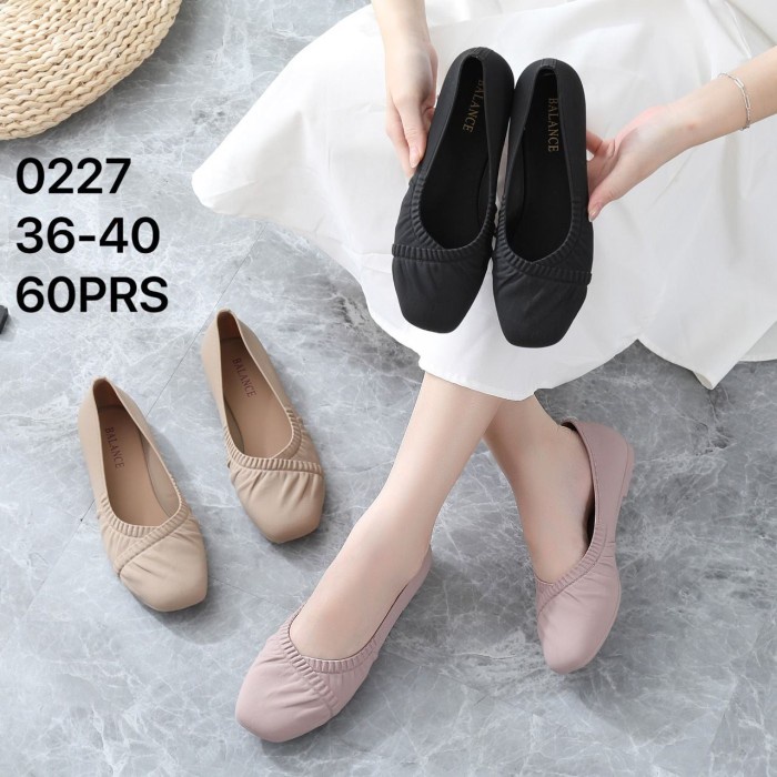 SR53 SEPATU FLAT CEWEK FLAT SHOES WANITA JELLY - Hitam, 36