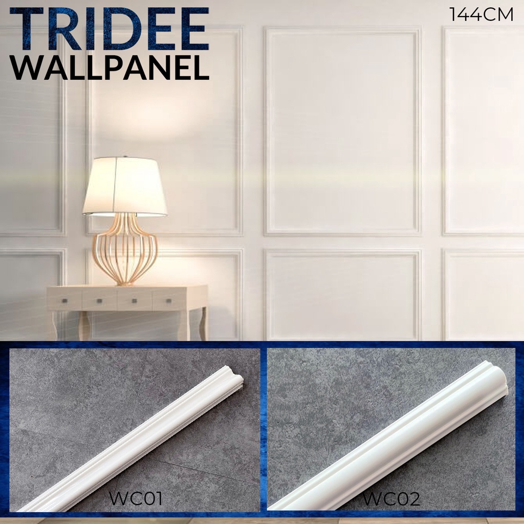 (Free Ongkir) Wall Moulding Wainscoting Dinding Profil TRIDEE WALLPAPER 144CM New