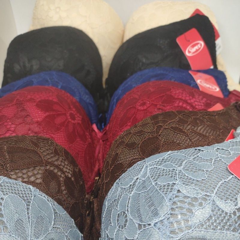 Sorex Pretty Bra /bh 99191 cup 3/4 (besar C- D), kawat, busa sedang (38-44) brukat