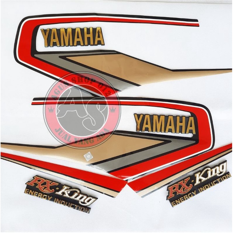 STRIPING STIKER LIS BODY RX KING 92 MERAH LENGKAP EMBLEM TANGKI DAN BOK AKI