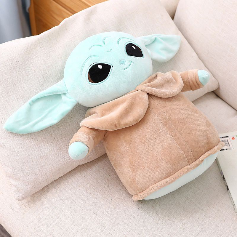 Boneka Baby Yoda 32cm Mainan Mewah Kartun Star Wars Mandalorian Bantal Boneka