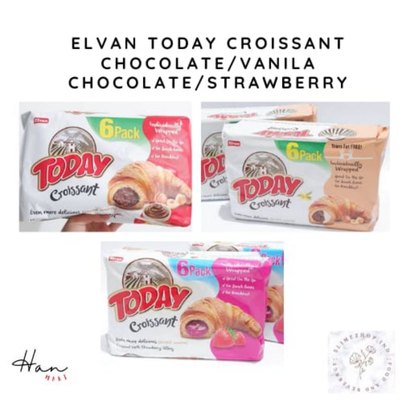 

ELVAN TODAY CORISSANT 6pck CHOCOLATE/VANILA CHOCOLATE/STRAWBERRY