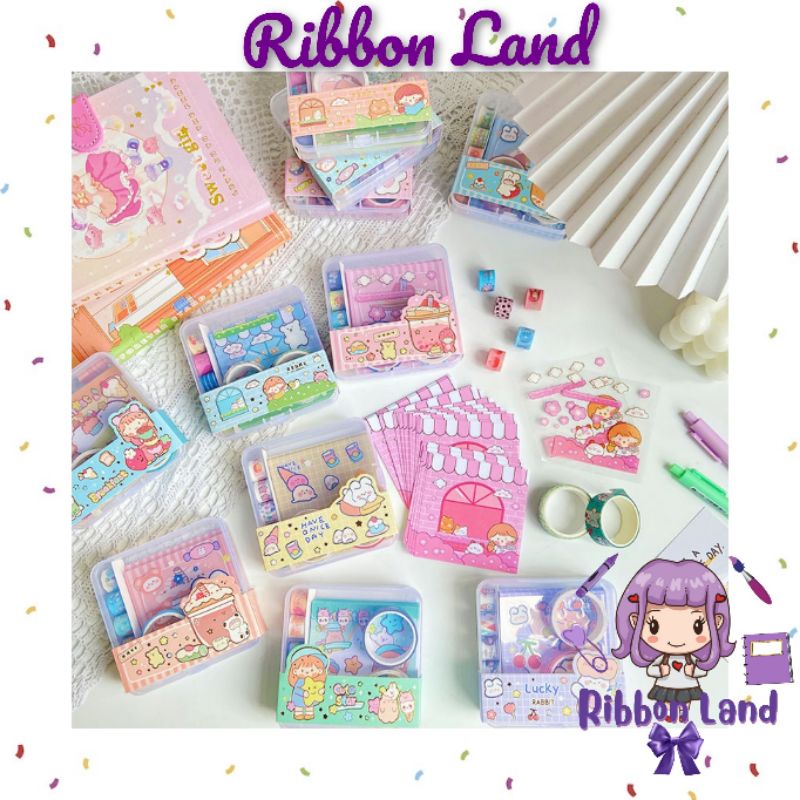 

DIY Set Box Dekorasi 3 in 1 Washi Tape Kertas Memo dan Stiker