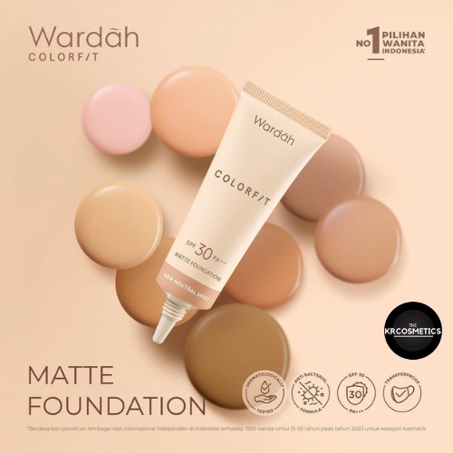 Wardah Colorfit Matte Foundation SPF 30 dengan Oil Control &amp; Tahan Lama Hingga 12 Jam 25 ml