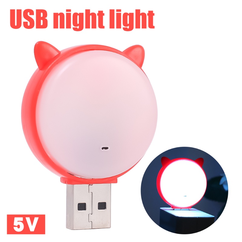 Lampu Baca Led USB 5V Motif Kartun Kucing Dengan Sensor Suara Untuk Dekorasi Meja