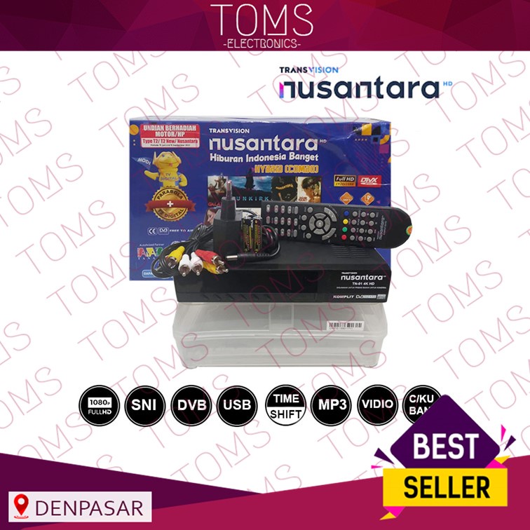 Top Seller Nusantara Combo Receiver Transvision Set Top Box DVB-T2 TOMS