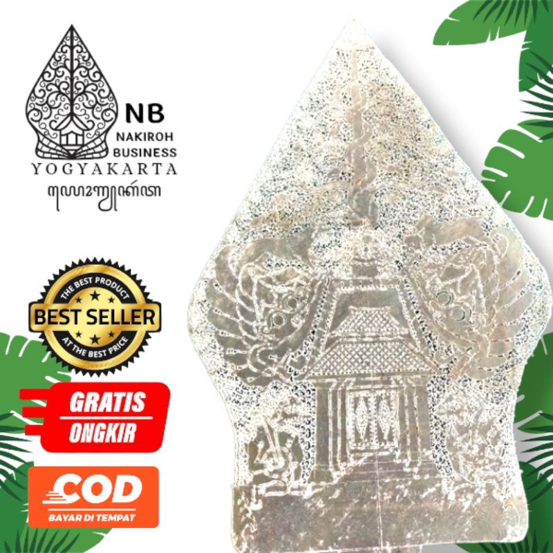 NAKIROHBUSINESS Wayang Kulit Sapi ASLI Gunungan Gebingan/Putihan Gunungan/Kayon Ukuran 70cm