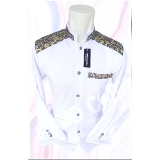 BLA309 jasko batik baju jas koko kombinasi batik jas pria dewasa kain higtwis halus dan tebal