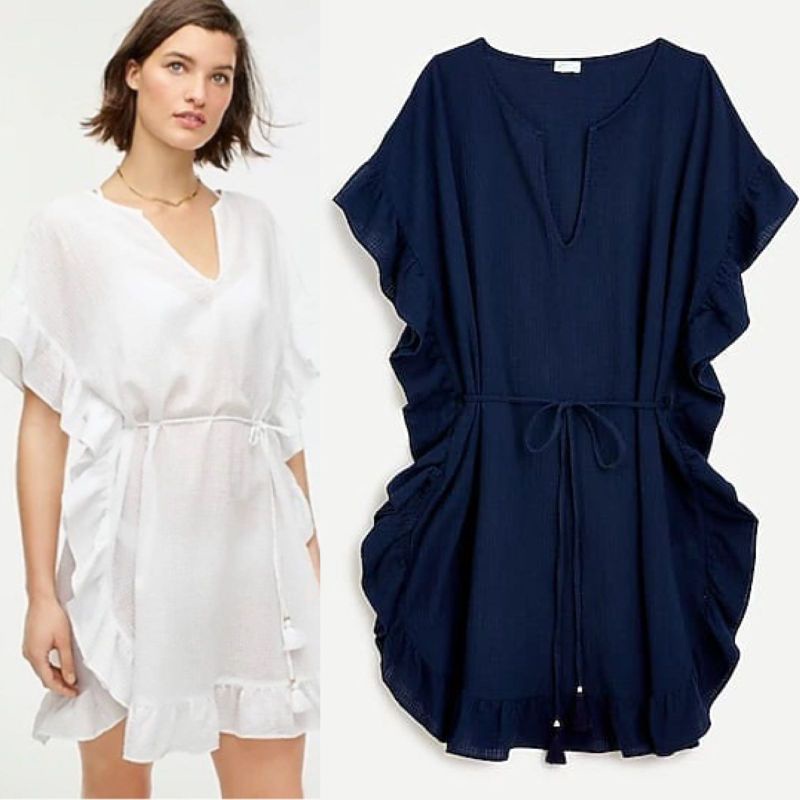 J crew side Ruffle tunic