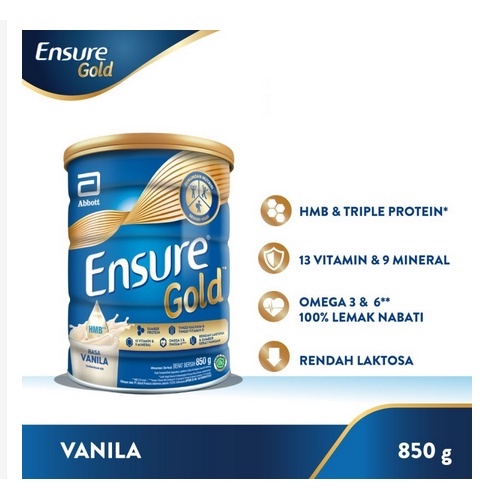 ENSURE VANILLA 850 GR COKLAT KEMASAN BARU