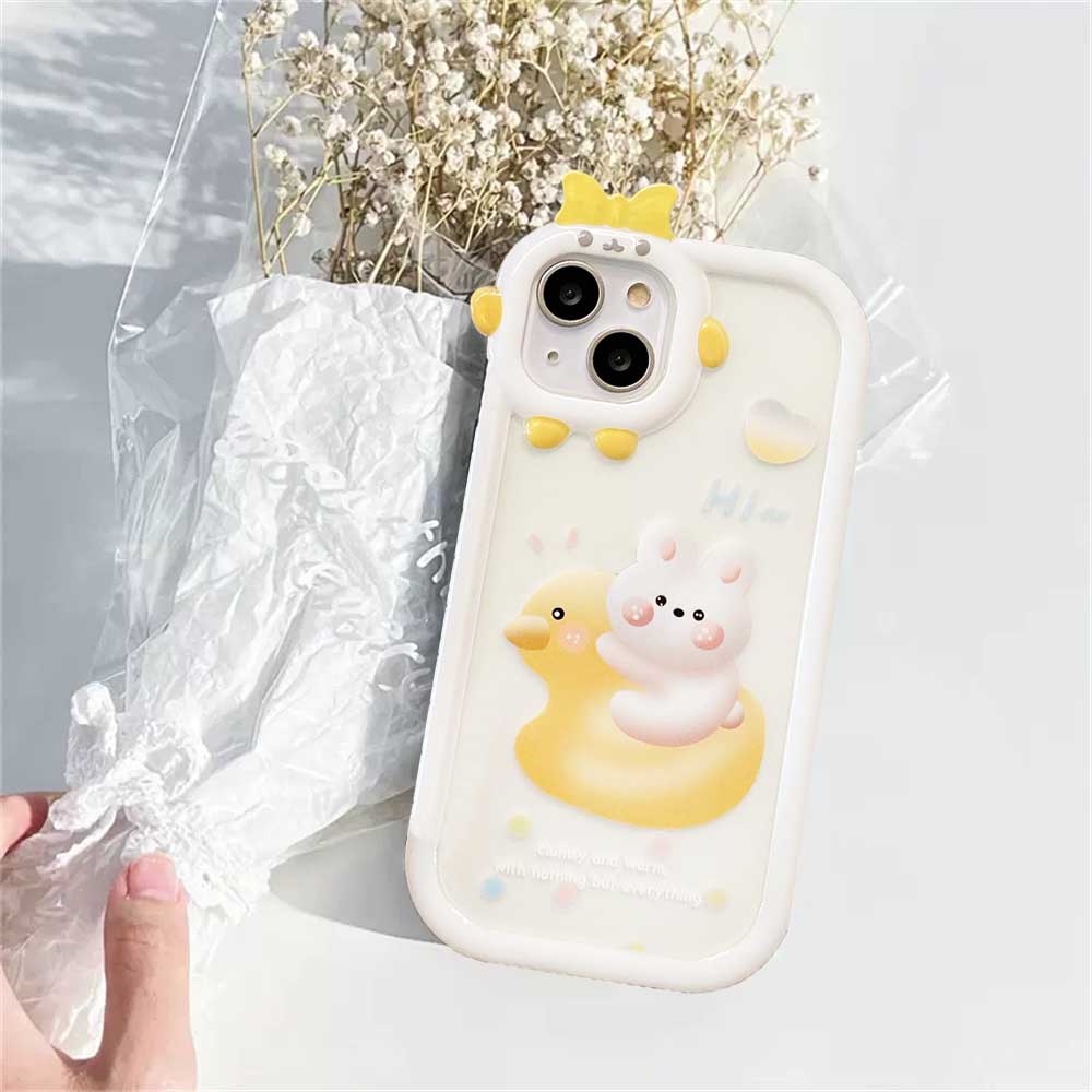 Casing Silikon Realme C33 C31 C30 C35 C21Y C25Y C11 C25 C17 C15 C12 C3 C2 7i 5 5i 6i Motif Bebek Kuning Dan Kelinci Dx