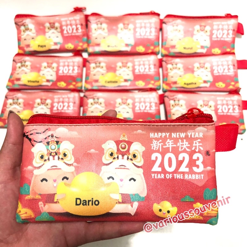 Custom Dompet Panjang Imlek Shio Kelinci Rabbit Bunny Tahun Baru Imlek Cina Chinese Tahun 2023 Angpao Minim 10pcs Gambar Sama Nama Beda