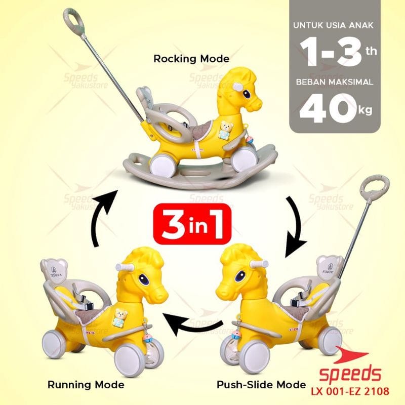 MAINAN ANAK KUDA GOYANG EXOTIC ET-2108 RIDE ON TOYS