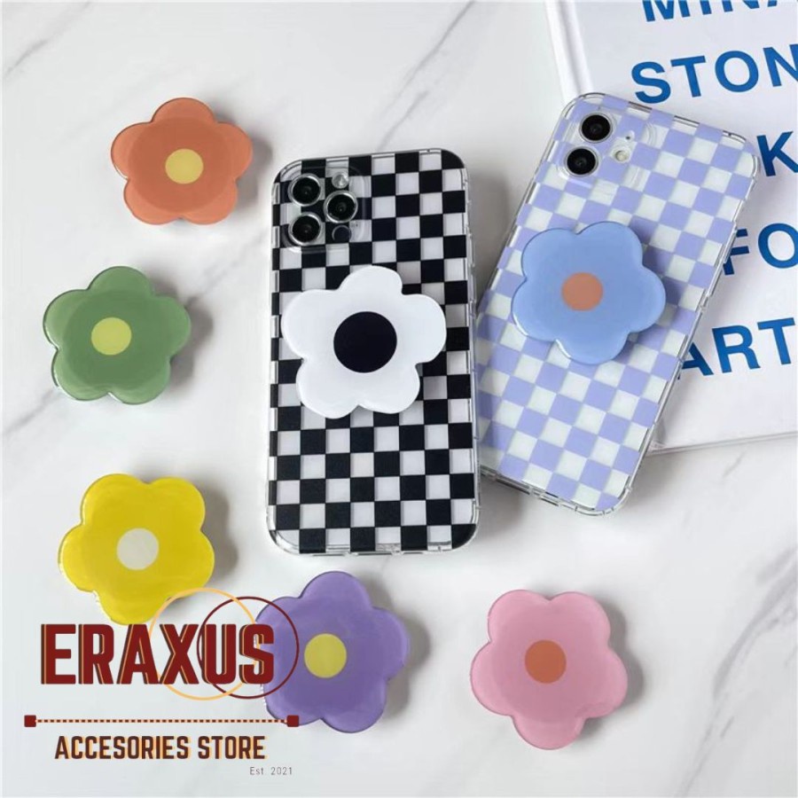 Eraxus Popsocket Griptok Acrylic Korean Flower Hyuna Stand Holder Hp - POPSOCKET Bunga Kecil Lucu