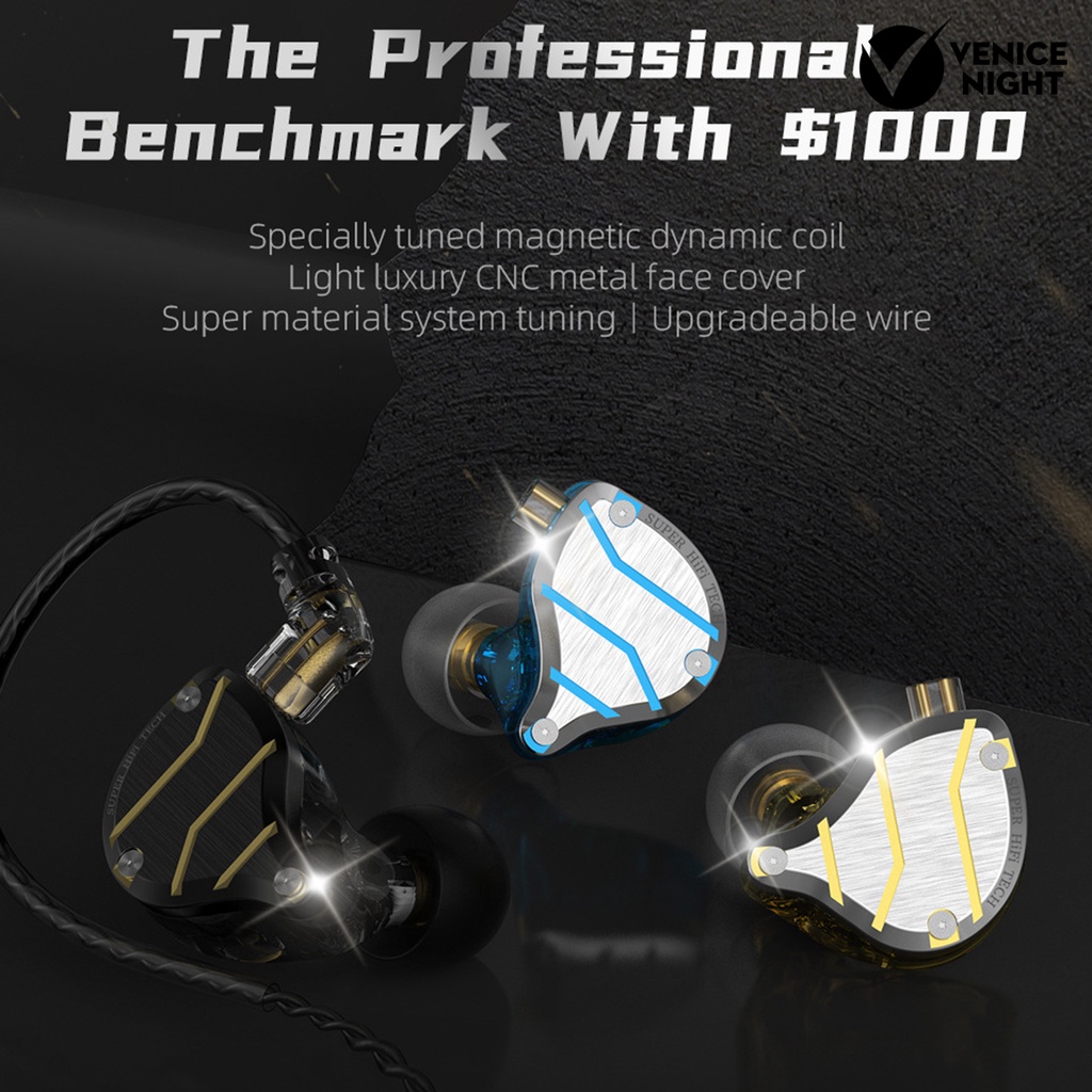 (VNEP) (Berkabel) QKZ ZXN Headset Kejernihan Tinggi Suara Ergonomis TPE Silikon Kebisingan Membatalkan In-ear Earphone untuk Monitor