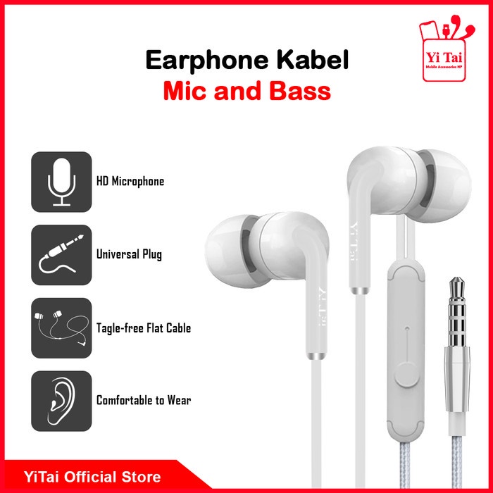 - BD HEADSET YITHAI Y22 MEGA BASS / HANDSFREE JACK 3.5MM Y22 - BD