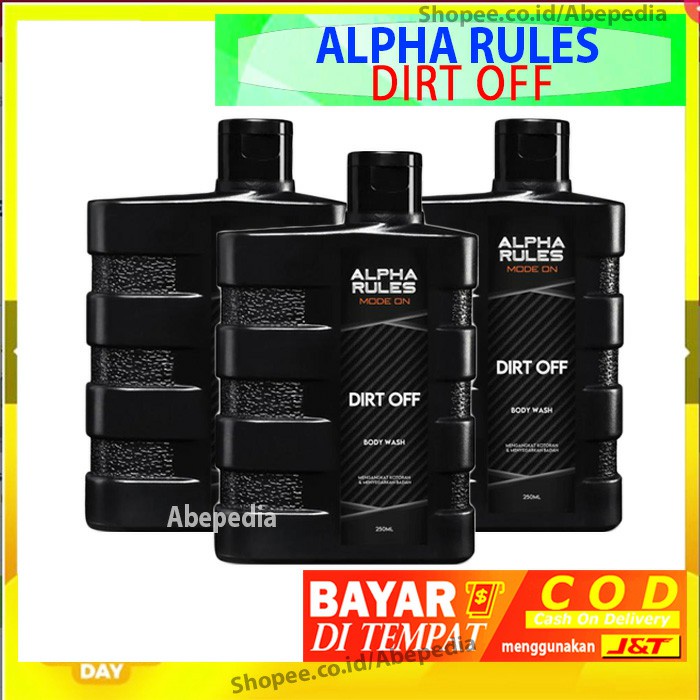 (Bisa COD) ALPHARULES DIRT OFF SABUN BADAN CAIR PRIA DEDDY CORBUZIER ALPHA RULES