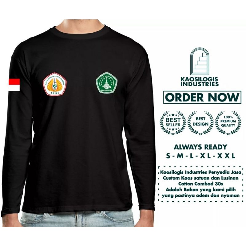 KAOS LENGAN PANJANG IPSI + PAGAR NUSA LOGO DADA