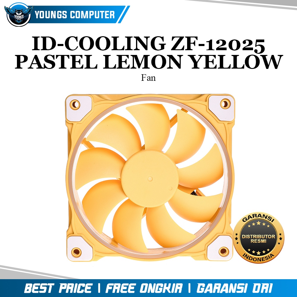 FAN ID-COOLING ZF-12025 PASTEL LEMON YELLOW | 120mm White LED PWM Fan