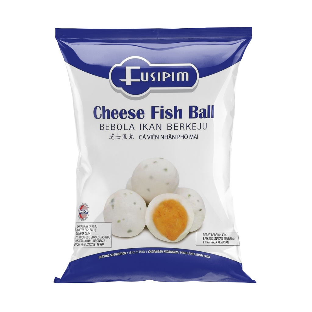 Seafood Fusipim Cheese Fish Ball 400gr Frozen Bakso Ikan Keju Import