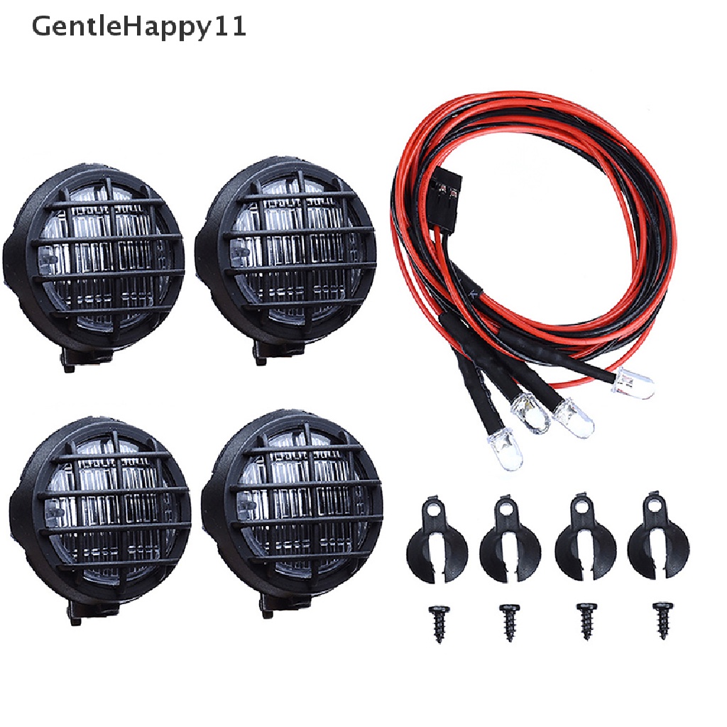 Gentlehappy 4Pcs Kap Lampu Sorot led Atap Cahaya Untuk1Per10 rc crawler Mobil axial scx10 id