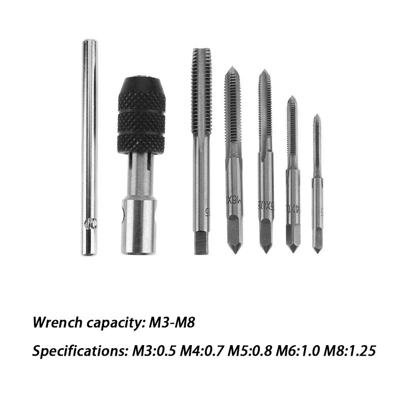 Nuansa - Mata Bor Tap Die Set Pembuat Ulir Sekrup dengan Tap Wrench Original