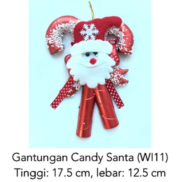 Gantungan Candy Santa / Gantungan Hiasan Natal / Hiasan Natal / Gantungan Natal / Harga Per PCS