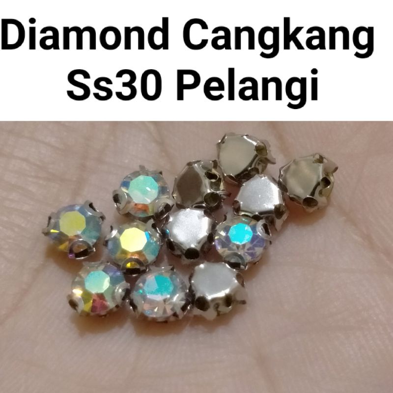 Diamond Cangkang 3D SS30 Pelangi  ( isi 20Butir ) anti nyangkut