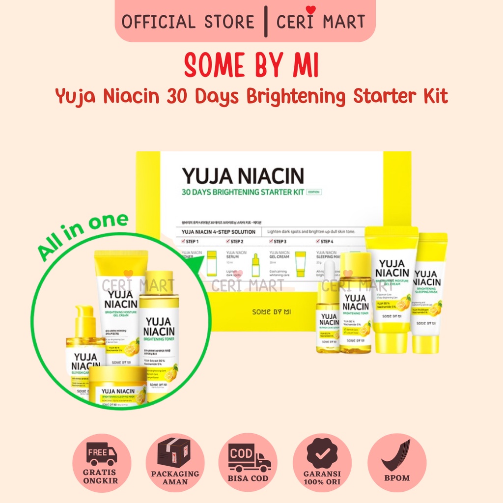 SOME BY MI Yuja Niacin Brightening All In One Set Perawatan Mencerahkan untuk Semua Jenis Kulit