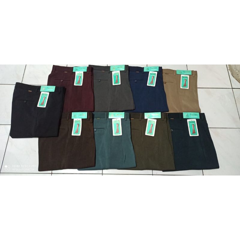 Super Talon Celana Formal Reguler Pria Pakai Rempel Bahan Twist Tebal Premium