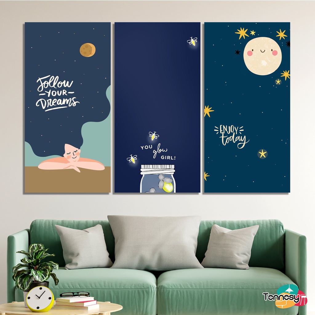 HIASAN DINDING WALL DECOR PAJANGAN POSTER DEKORASI KAMAR RUMAH MALAM NIGHT PANORAMA