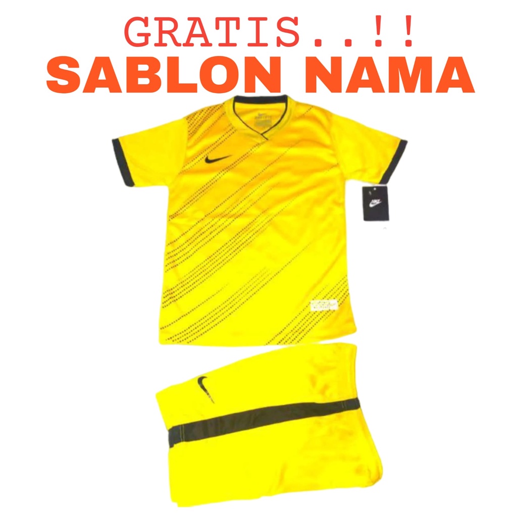 ( FREE SABLON NAMA ) Baju olahraga anak laki/perempuan kaos bola futsal badminton volly usia SD SMP 5 - 14 tahun