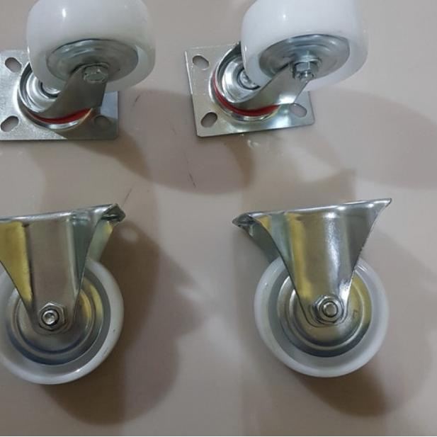 Roda nilon 4 inch hidup mati / roda etalase / roda troli