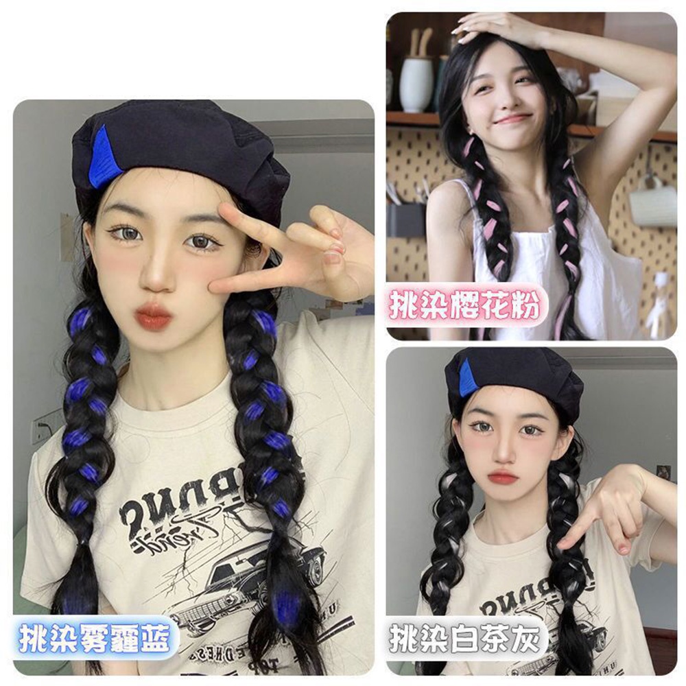 1 Pc Wig Rambut Palsu Model Kepang Twist Ponytails Warna Gradien Natural Untuk Aksesoris Perempuan