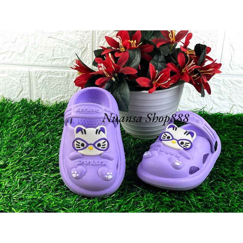 Sandal Baim Karet Anak Perempuan Karakter Kucing Merek Dulux Ukuran 20-25 DULUX 378E-CAT