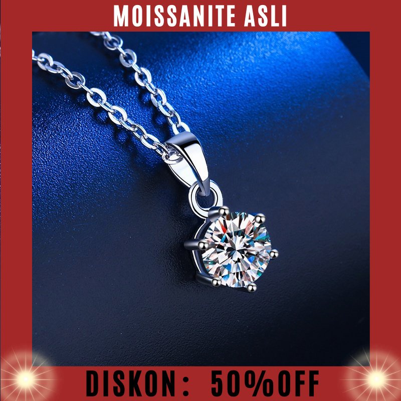 100% asli moissanite, bisa jual kembali toko emas lainNICE Diamond 1ct/2ct/3ct Klasik Enam Cabang Mo