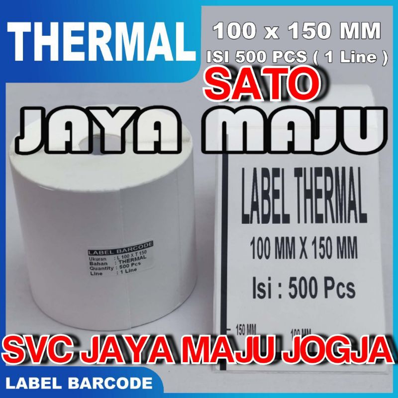 

[ SATO ] 100 X 150 - 1 LINE THERMAL IMPORT CHN - FACE OUT - ISI 500 PCS || CORE 1" || LABEL BARCODE DIRECT THERMAL - KERTAS STICKER RESI A6 || 100X150 - SATO - CG408TT CG408 TT CG 408TT CG 408 TT CX400 CX 400