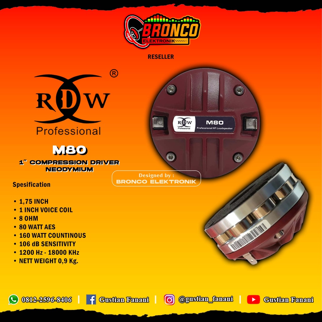 Tweeter Driver RDW M80