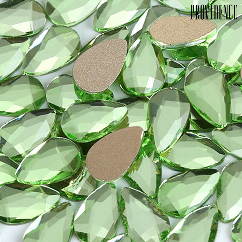 Providence 50Pcs / Set Kuku Palsu Aksen Berlian Imitasi Untuk Nail Art / Manicure DIY