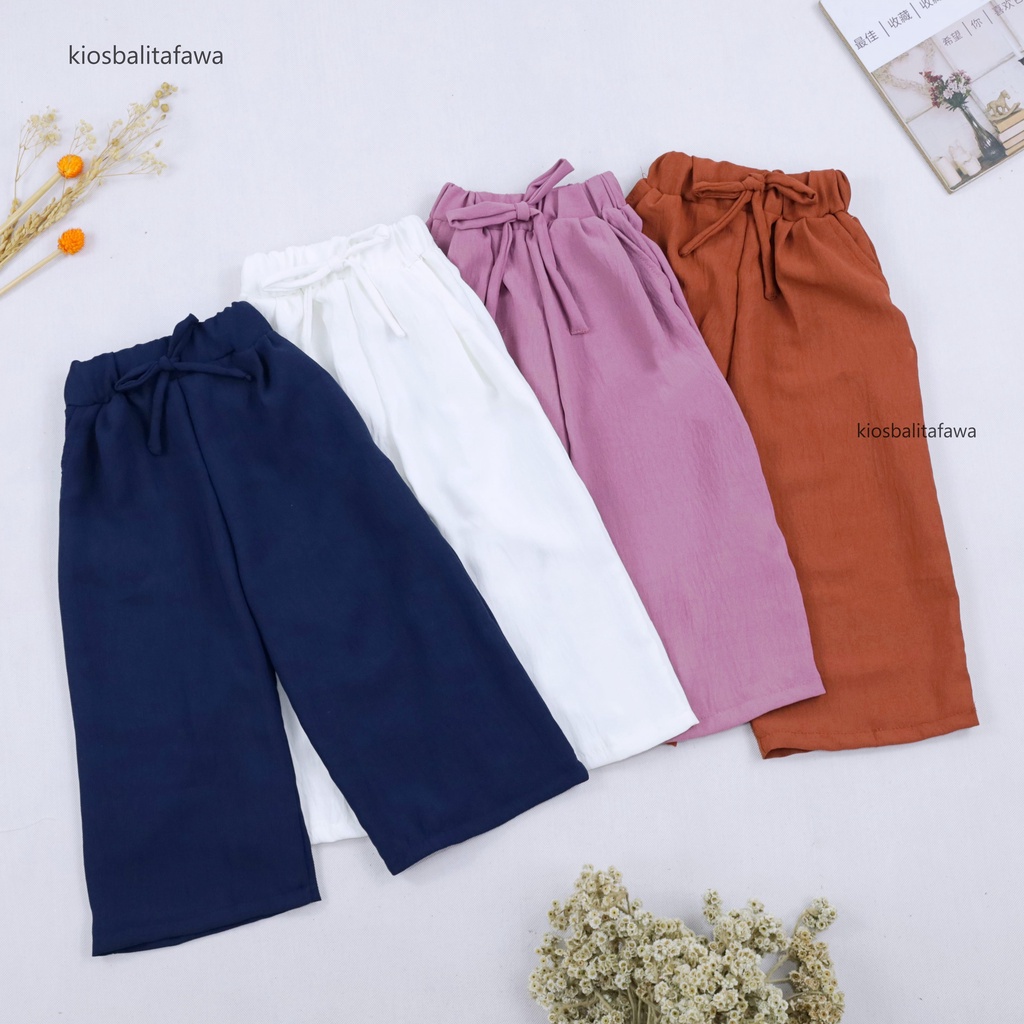 Malaya Cullotes Pants uk uk 2-5 Tahun / Celana Polos Anak Perempuan Panjang Kulot Cewek Harian Babycinnamon