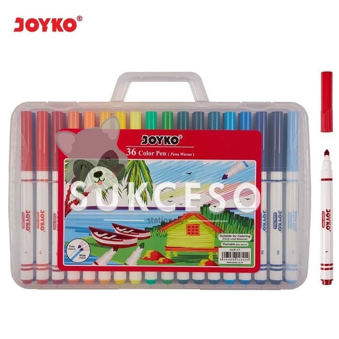 

[COD] Joyko Color Pen CLP-17 Set 36 Warna Colors Washable /Pulpen Pena Warna
