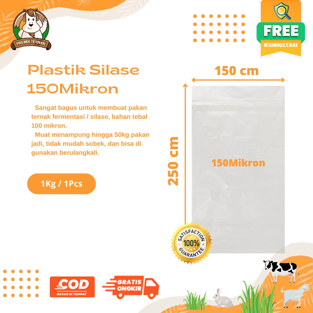 PLASTIK SILASE JUMBO TEBAL 150 x 250 cm Tebal 150 mikron 1 PCS (1KG)