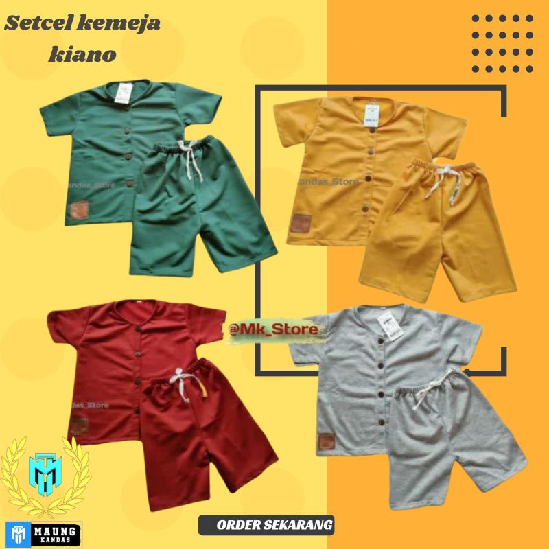 Setelan Kemeja Kiano Anak 1-5 Tahun Setelan Baju Anak Laki Laki Dan Perempuan