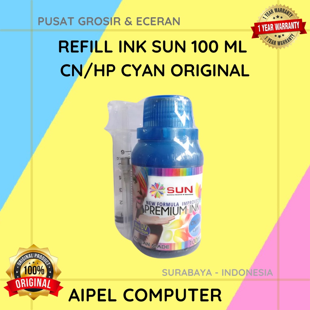 RISP100CC | REFILL INK SUN 100 ML CANON/HP CYAN ORIGINAL