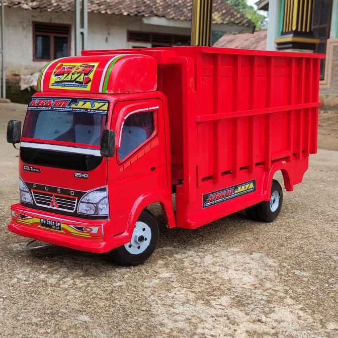 Mainan mobil truk kayu jumbo miniatur truck oleng mobilan anak stock ada