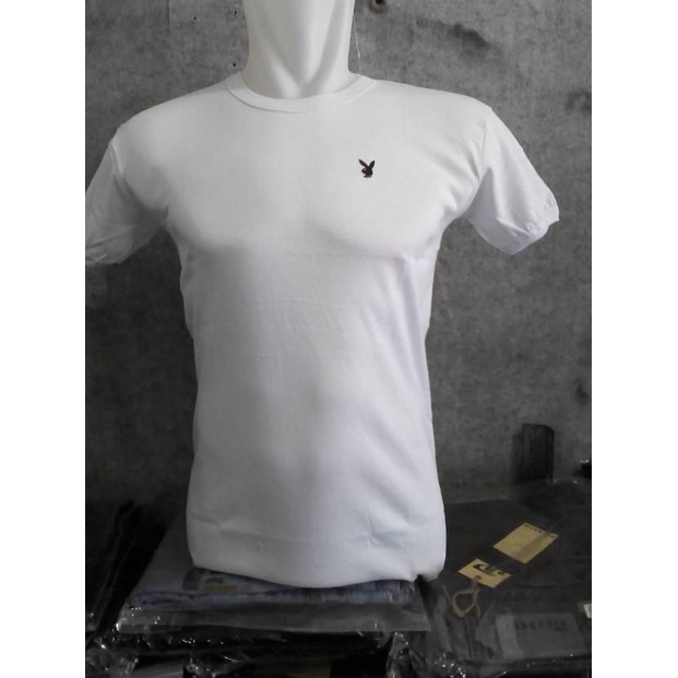 Kaos Dalam Pria Body Fit O Neck Original Playboy Bahan Katun Lembut - Hitam, M
