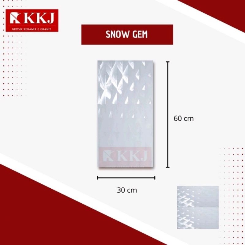 KERAMIK DINDING 30X60 CM ROMAN GRANIT SNOW GEM W63769 GRADE A