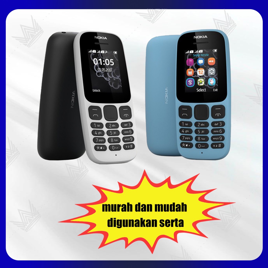 Bagus mulus HP NOKIA 105 Mobile Phone JADUL Murah DUAL SIM NEW bahasa indonesia suara besar bisa indonesia