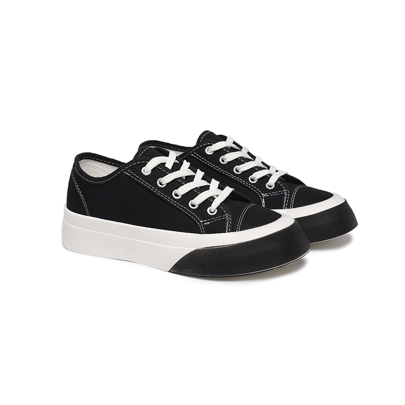 [GROSIR][COD] SEVEN_DAY SEPATU SNEAKERS WANITA KOREA IMPORT CASUAL KANVAS SHOES HITAM FQ-704